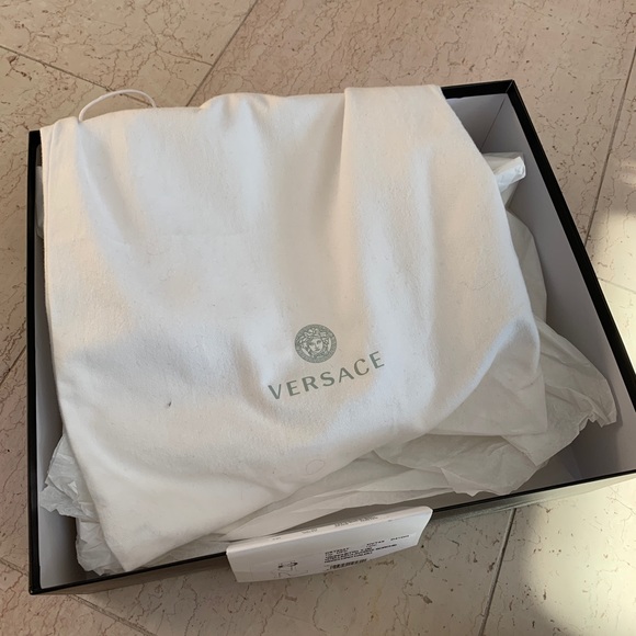 Versace Black and Gold Studded Platform Boots - Picture 11 of 16